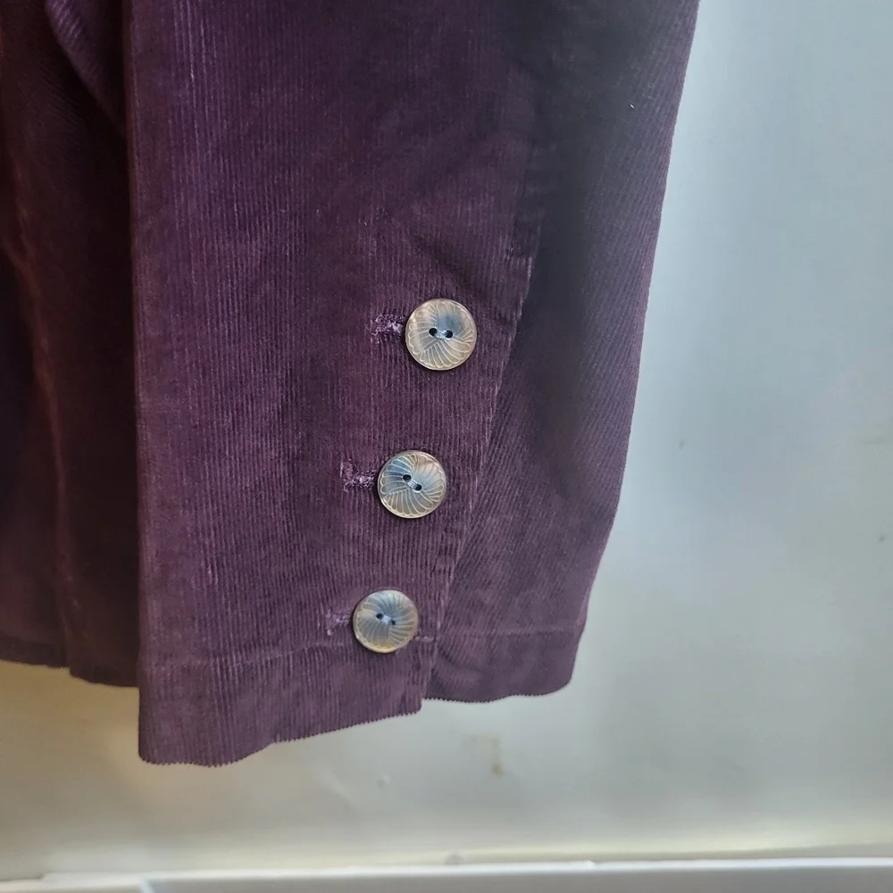 J Jill Corduroy Women's Purple Blazer,‎ Size M/P